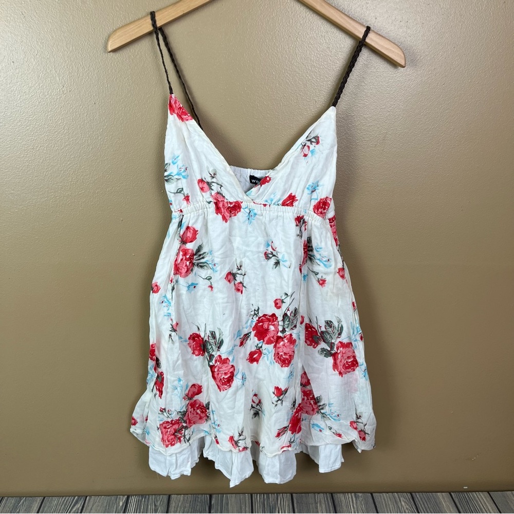 Vintage Y2K Wet Seal Tank Top Floral Flowy Women's Small 100% Cotton